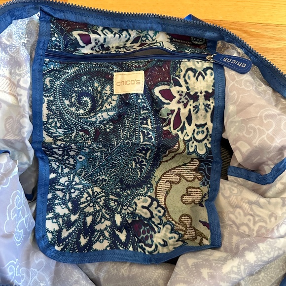 Chico's Packable Tote Blue Paisley - Picture 11 of 15